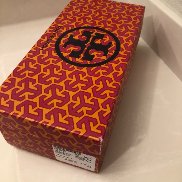 Tory Burch Jess Calf Hair Smoking Slipper Brick - Picture 5 of 16